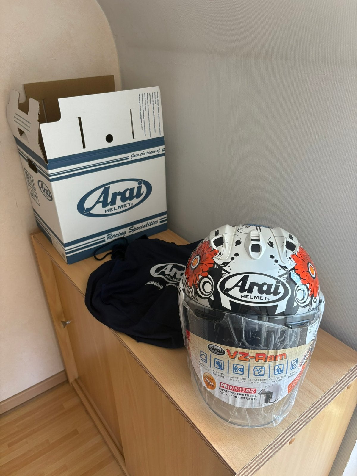 Arai Vz Ram Blossom Helm Maat S, Motoren, Kleding | Motorhelmen, Ophalen of Verzenden, S, Arai