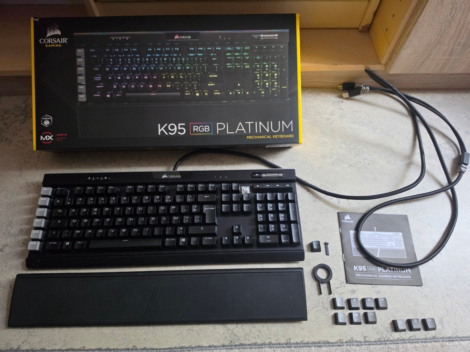 Corsair K95 RGB Platinum, Computers en Software, Ophalen of Verzenden, Azerty