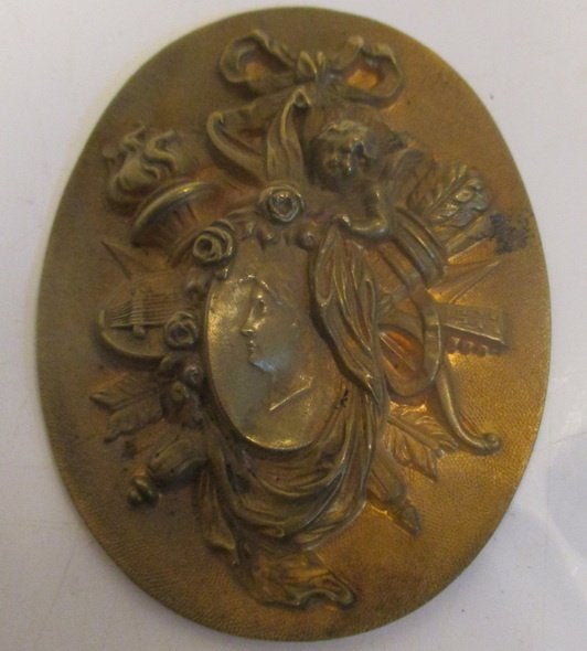 antieke medaillon half relief wapenschild Romein, Antiek en Kunst, Verzenden