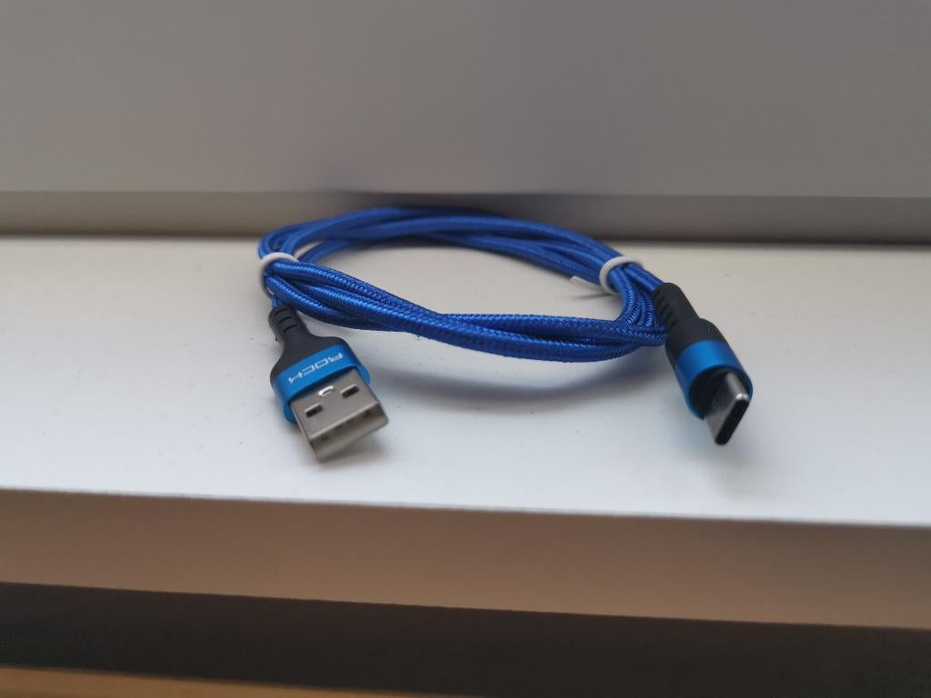 USB C kabel 5A quick charge 1 meter blauw, Telecommunicatie, Ophalen of Verzenden, Nieuw, Snoer of kabel, Overige merken