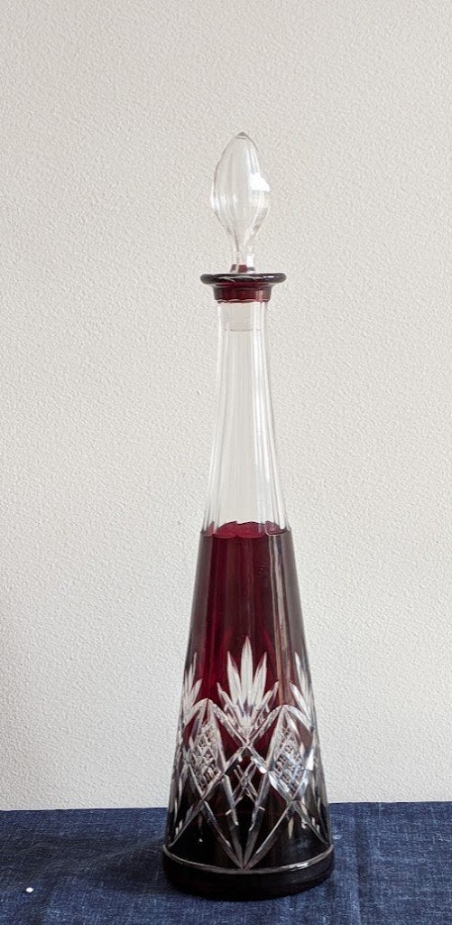 Carafe cristal couleur prune, Enlèvement ou Envoi