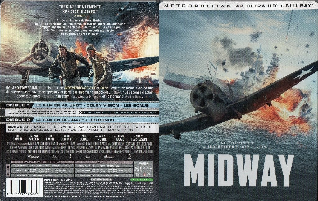 midway "steelbook" (4k ultra-hd + blu-ray) neuf, CD & DVD, Blu-ray, Enlèvement ou Envoi, Comme neuf, Autres genres