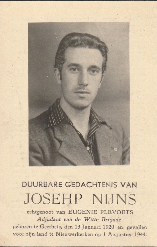 Gesneuvelde 1940-45 Josehp Nijns Nieuwerkerken, Verzamelen, Ophalen of Verzenden