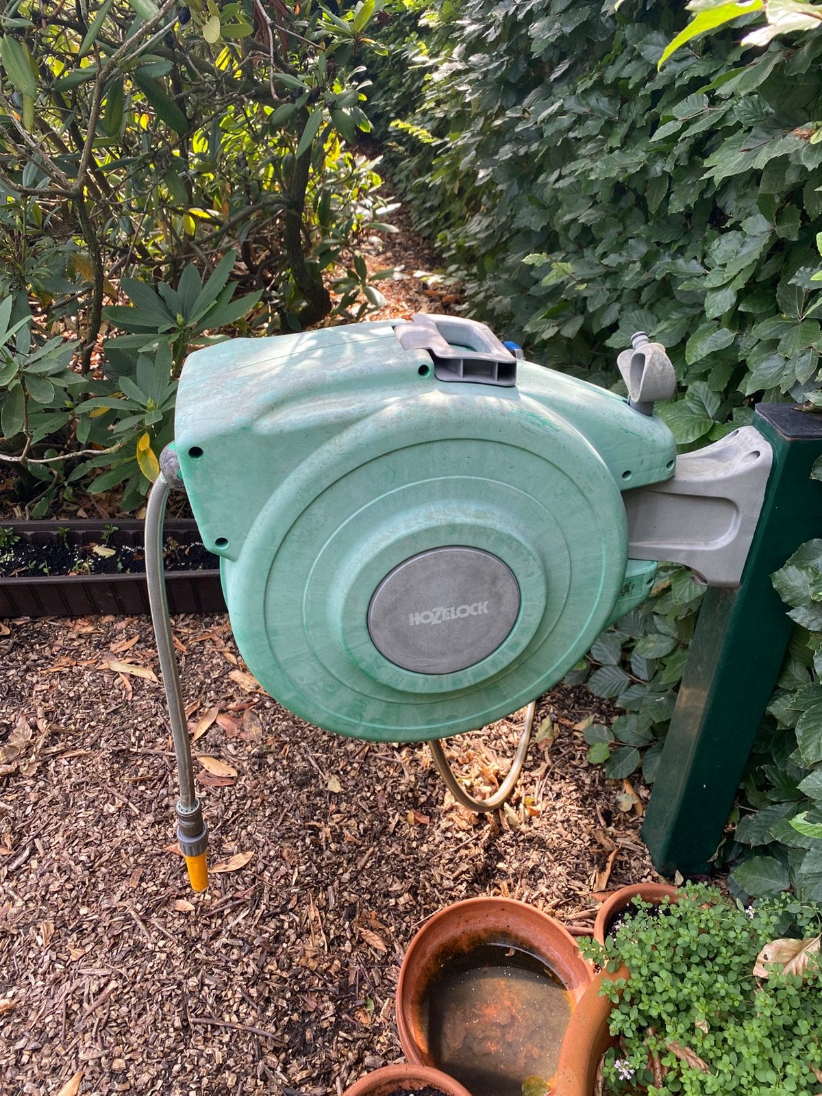 Automatische oprolslang 25m, Jardin & Terrasse, Enlèvement, Utilisé, Dévidoir