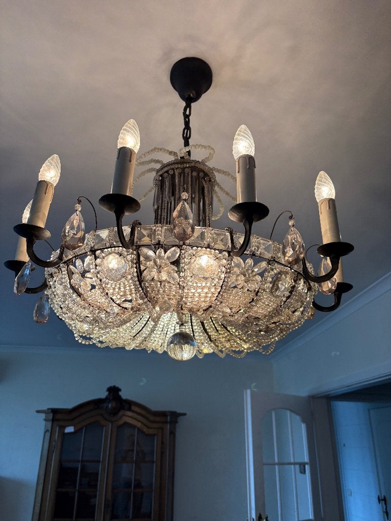 Kristallen kroonluchter, Huis en Inrichting, Lampen | Kroonluchters, Ophalen
