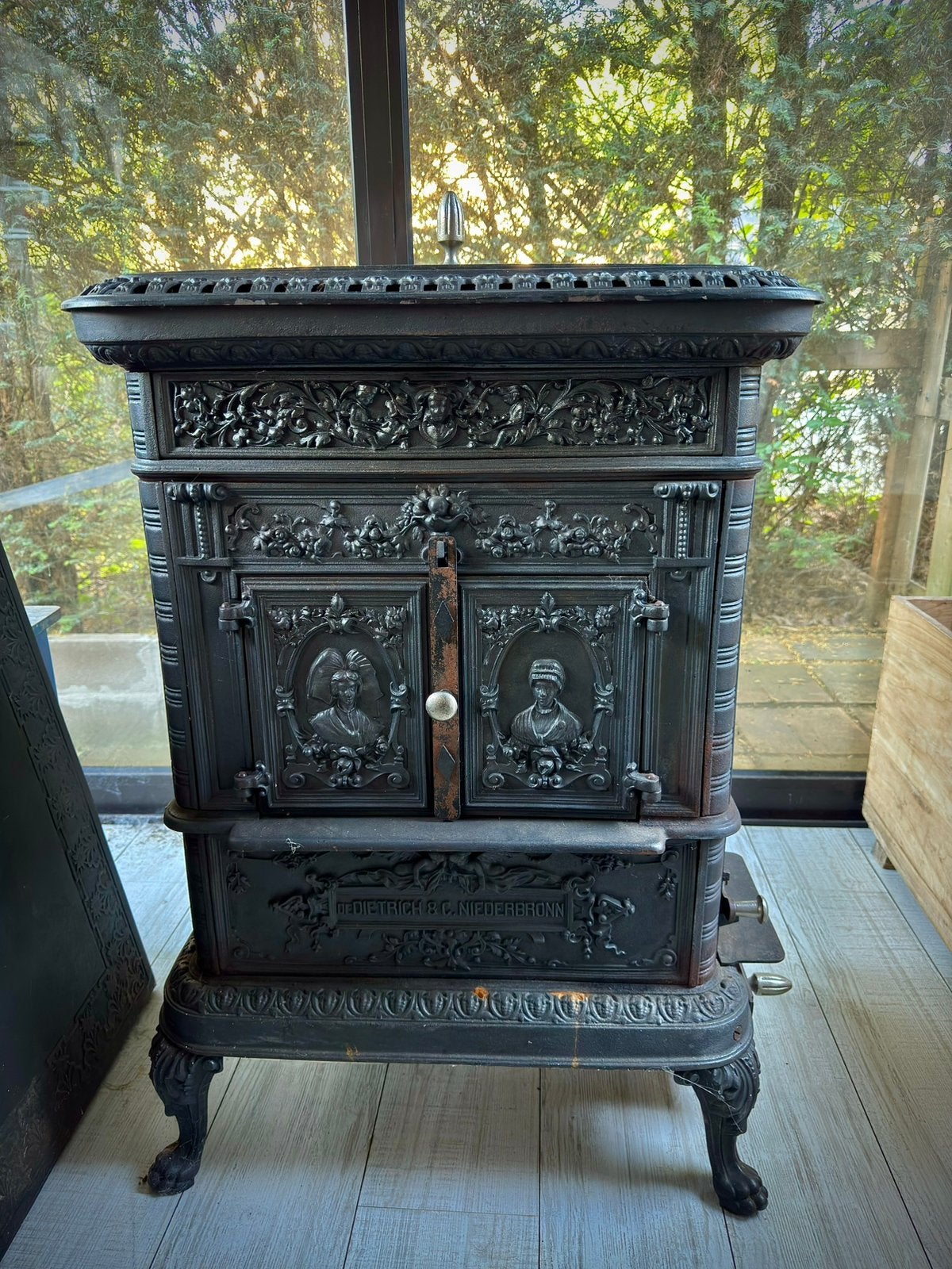 Poêle à Bois en Fonte "De Dietrich" – Style Antique, Maison & Meubles, Poêles, Enlèvement, Comme neuf, Bois, Poêle à bois