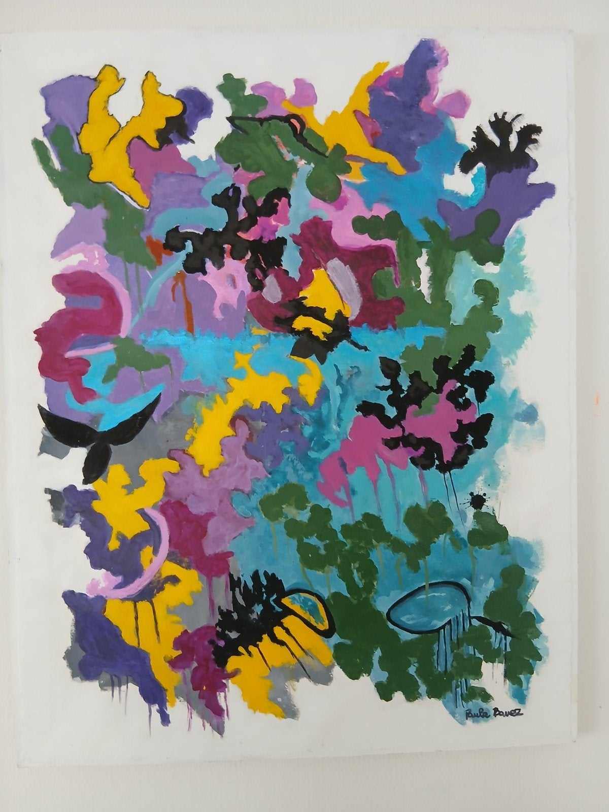 Tableau abstrait, Autre technique, Abstrait, Enlèvement, Avec certificat d'authenticité