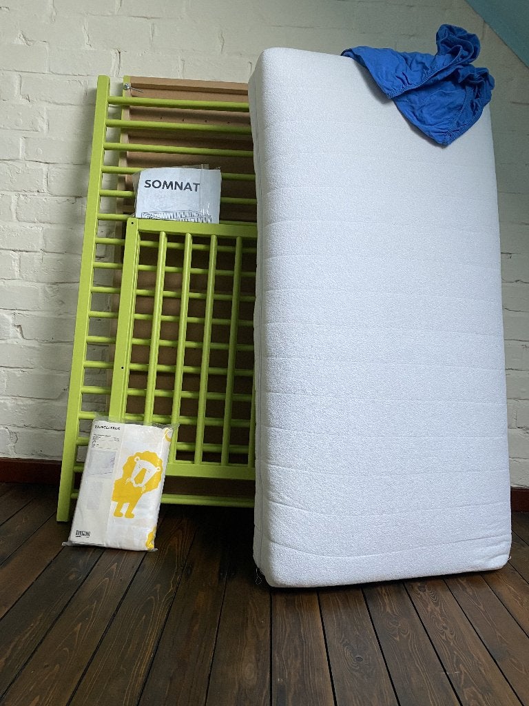 vintage Babybedje 2 standen, Kinderen en Baby's, Ophalen, Zo goed als nieuw, Minder dan 140 cm, Matras