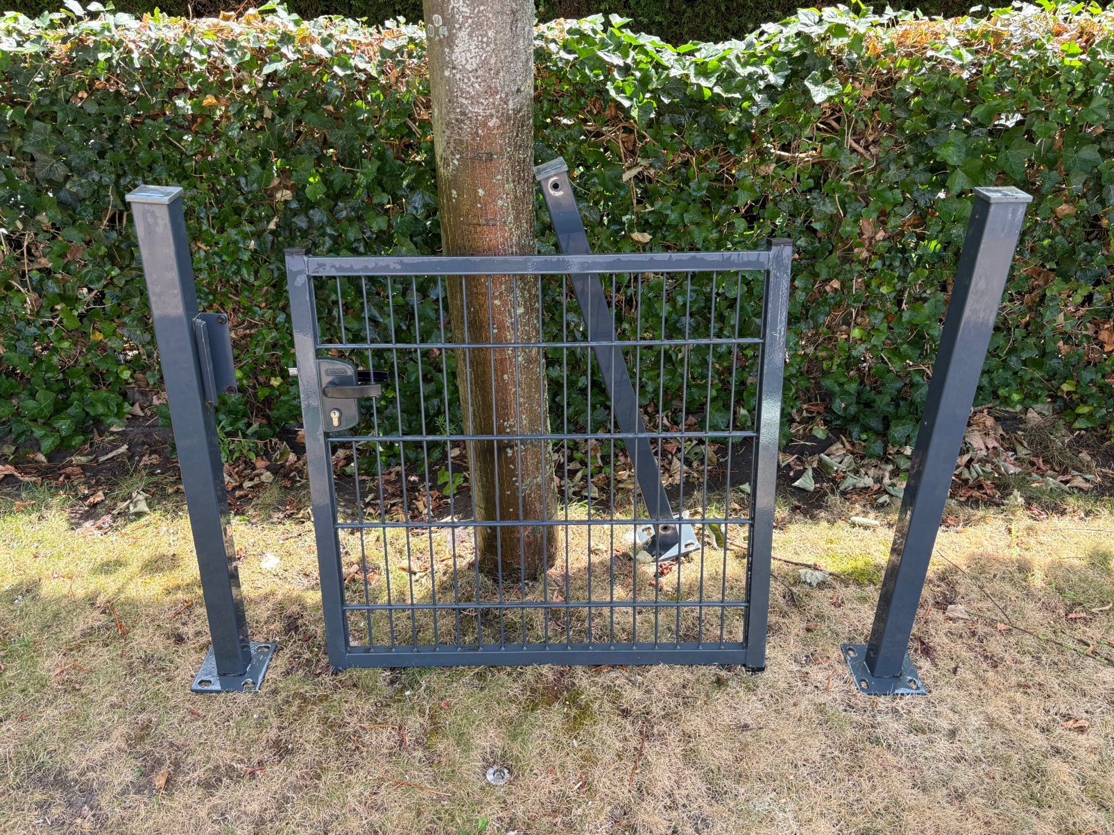 Tuinpoort en draad, Ophalen, Met poort, Gebruikt, Dubbelstaafmat hekwerk