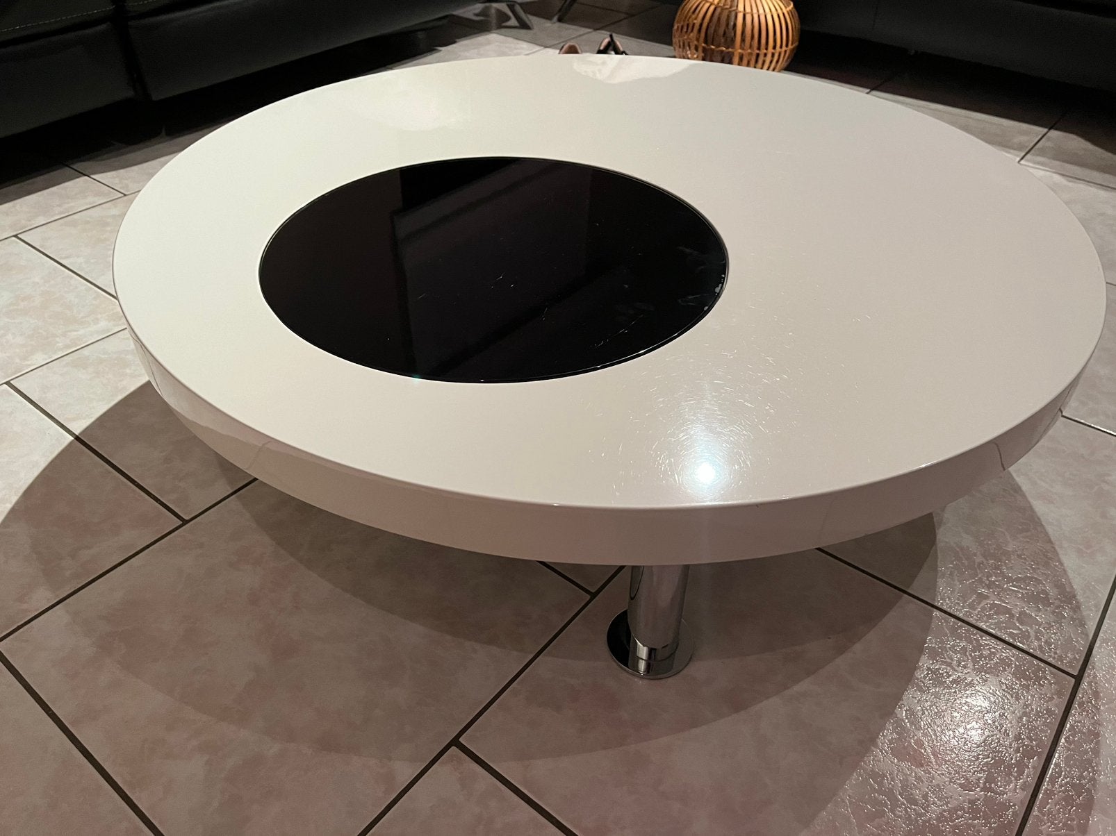Table basse diamètre 1 M, Maison & Meubles, Rond, Enlèvement, Utilisé, Verre
