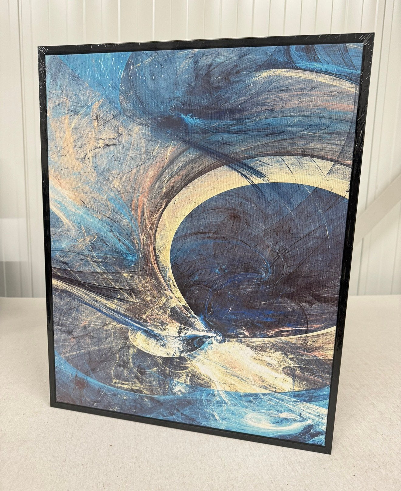art moderne, abstrait, atmosphère bleue, peinture sur toile, Antiquités & Art, Enlèvement ou Envoi