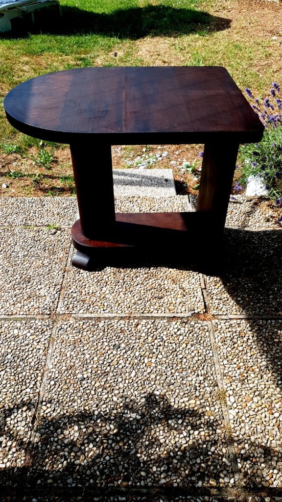 Table murale Art Déco en chêne foncé. Les tailles sont de 74, Enlèvement