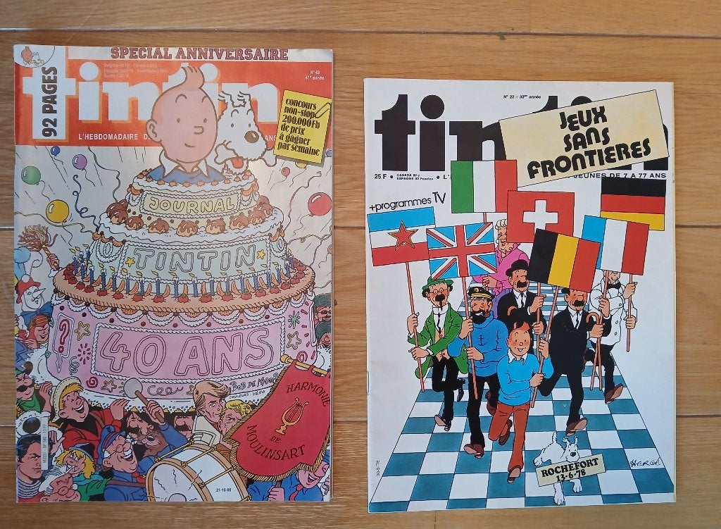 Lot de 2 magazines "Journal de Tintin" sur Hergé, Enlèvement