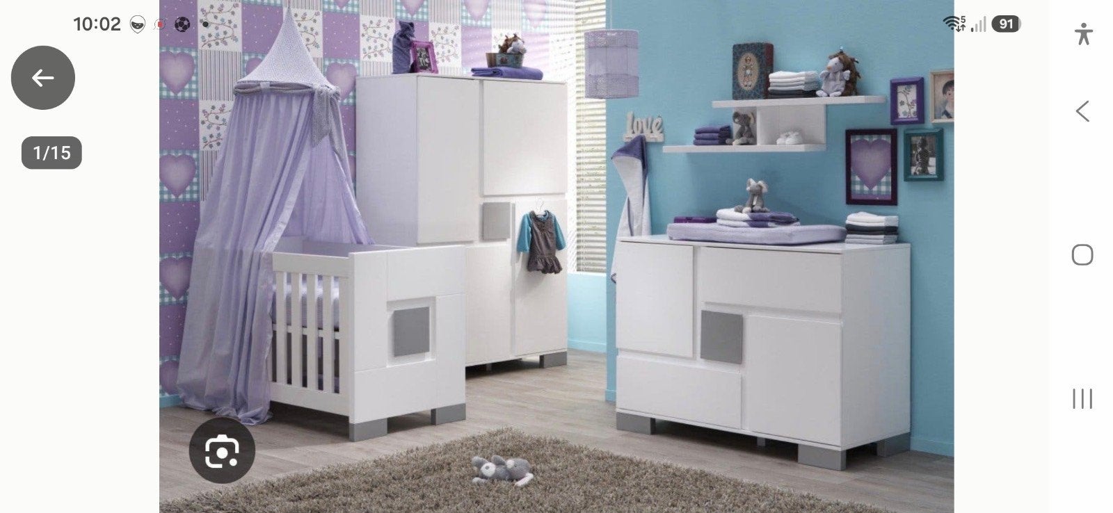 baby kamer kinderbedje kan omgevormd worden tot 1 persoonsbe, Kinderen en Baby's, Ophalen, Zo goed als nieuw, Jongetje of Meisje