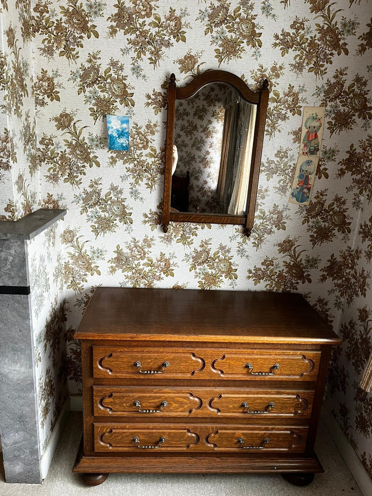 Commode met bijhorende spiegel, Huis en Inrichting, Kasten | Ladekasten, Ophalen