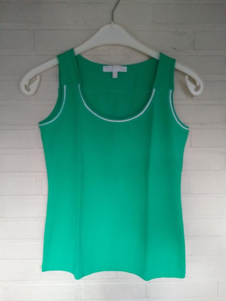 Grasgroen topje + wit boordbiesje, Liberty Island, S (NIEUW), Kleding | Dames, Topjes, Ophalen, Nieuw, Liberty Island, Groen