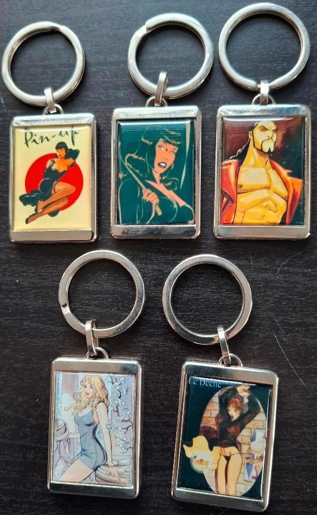 5 portes clés métal Manara, Pin-Up, Rapace, Verzamelen, Ophalen of Verzenden, Gebruikt, Overige typen