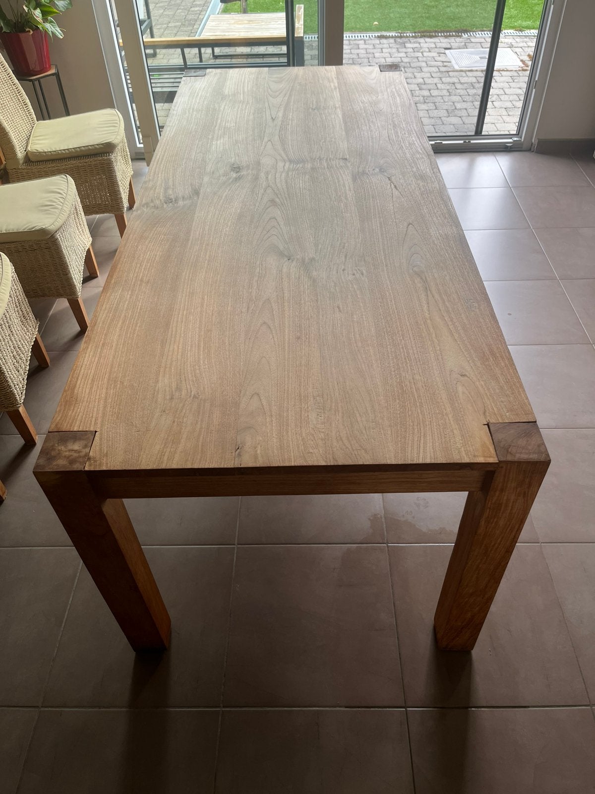 Table en bois de teck avec chaises, Maison & Meubles, Tables | Tables à manger, Utilisé, 50 à 100 cm, 50 à 100 cm, Cinq personnes ou plus