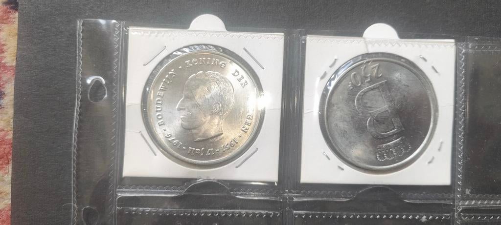 Zilveren belgische munt 250fr, Postzegels en Munten, Ophalen, Munten
