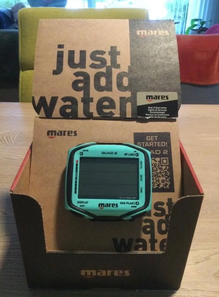 Mares Aqua “Quad 2 “ Duikcomputer Nieuw - Ecocheques, Watersport en Boten, Ophalen of Verzenden, Nieuw, Duikcomputer