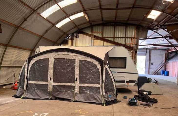 Voortent Kampa Fiesra Air Pro 420, Caravans en Kamperen, Tenten, Ophalen, Zo goed als nieuw