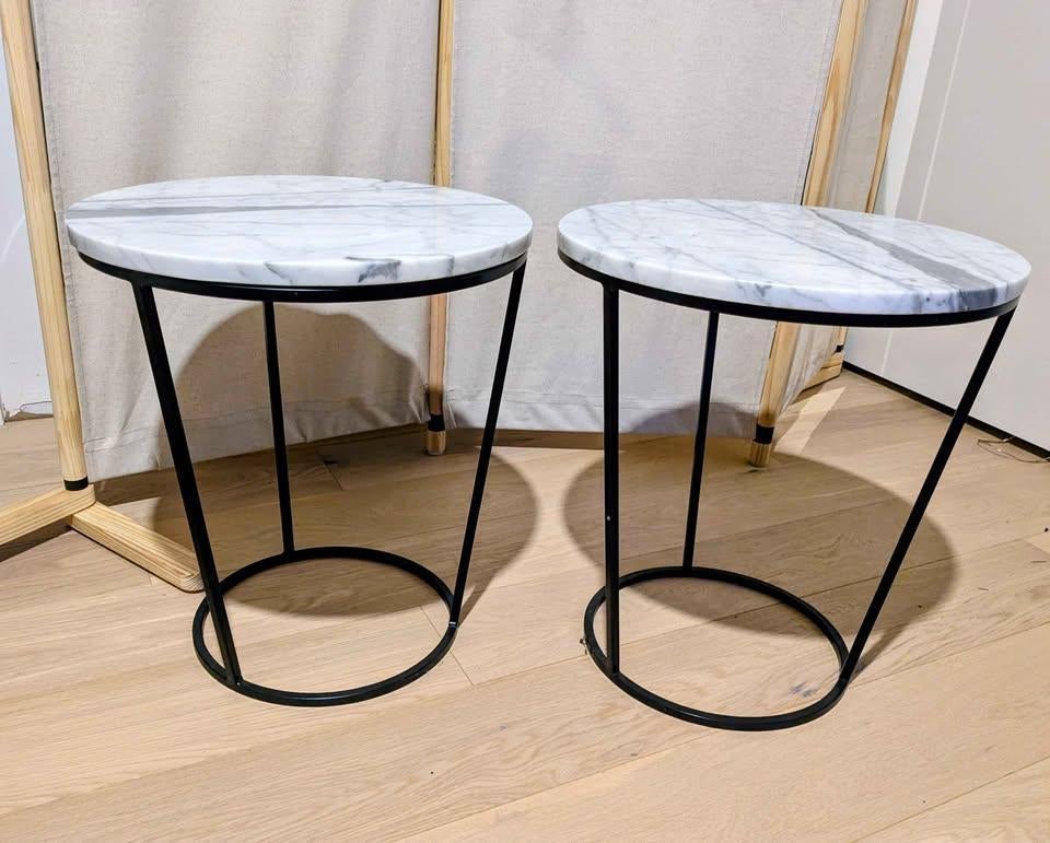 Bijzettafeltjes living in marmer, Ophalen, Minder dan 55 cm, Design, Rond