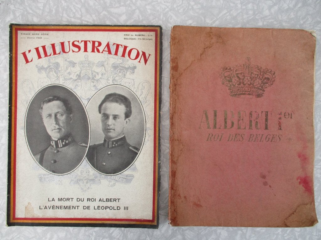Koning ALBERT 1  :  2 boekjes uit de jaren '30, Antiek en Kunst, Ophalen of Verzenden