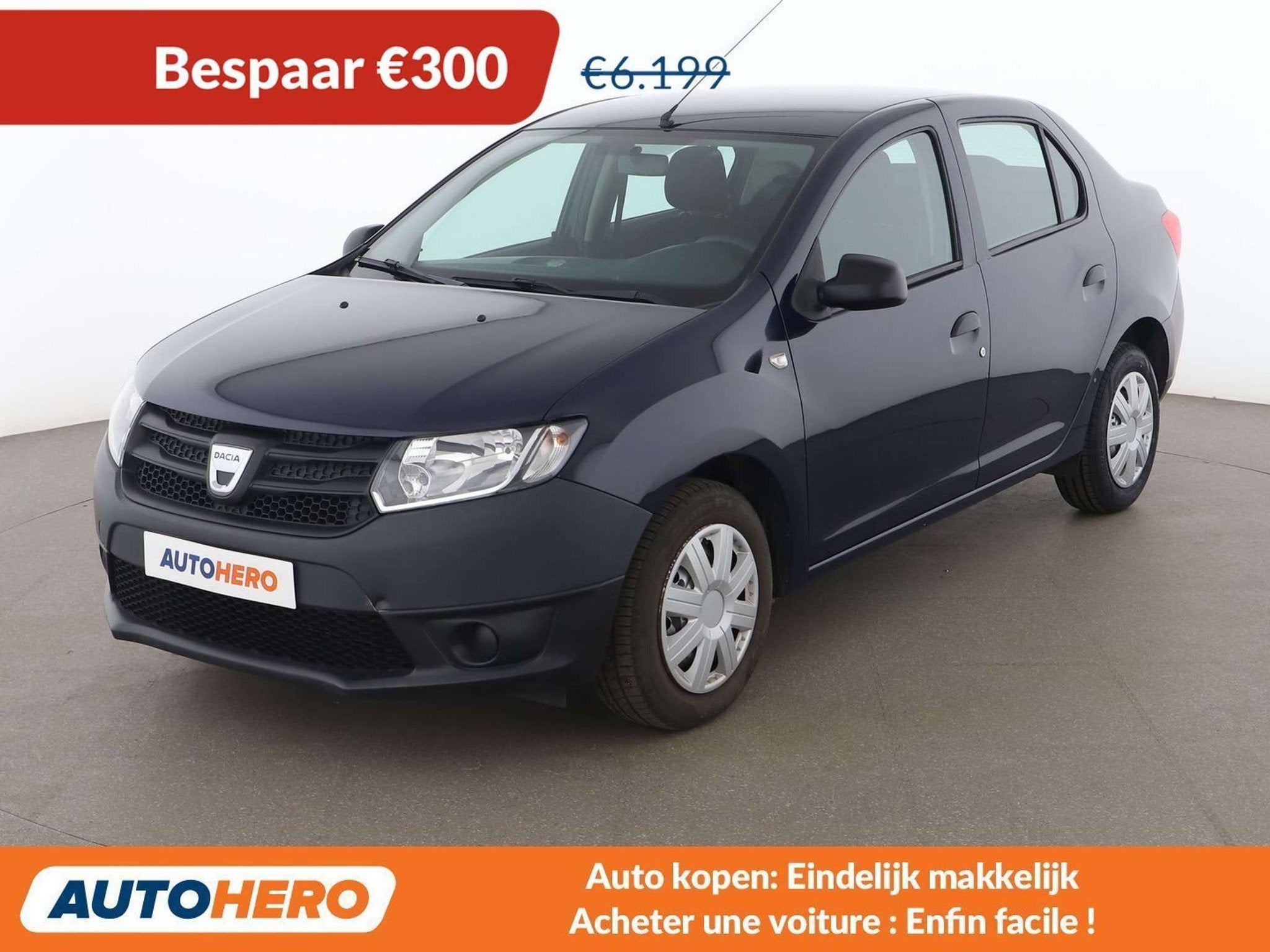 Dacia Logan 1.2 Acces (bj 2015), Auto's, Dacia, Stof, Blauw, Logan, 55 kW