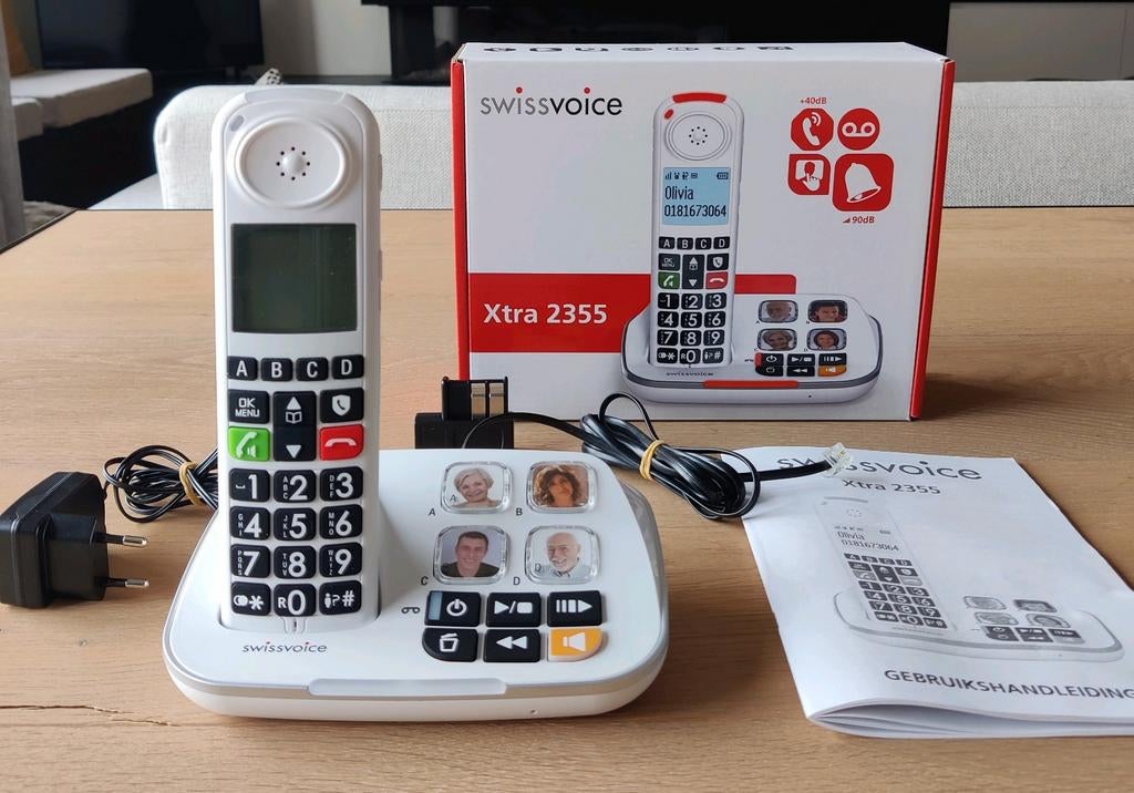 Seniorentelefoon SwissVoice Xtra 2355, grote toetsen, Ophalen