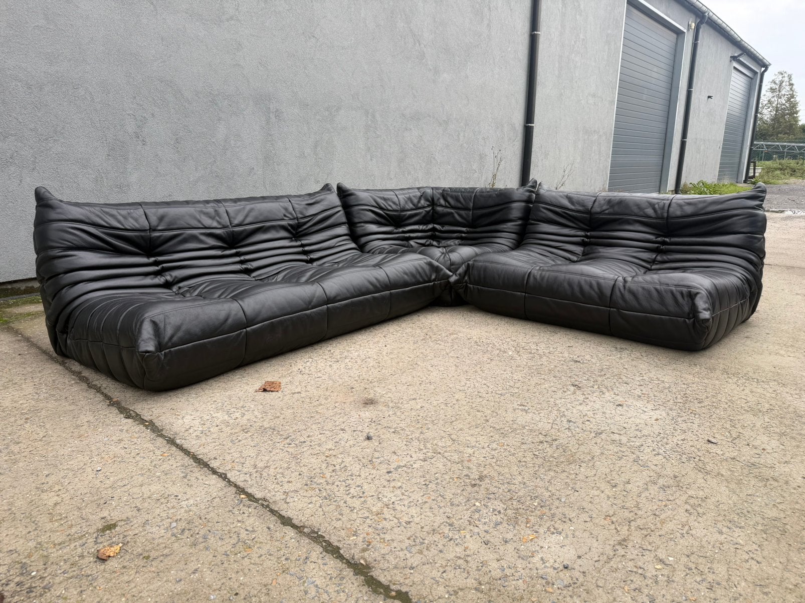 3 pièces Original Ligne Roset Togo cuir noir, M. Ducaroy, Maison & Meubles, Enlèvement, Sede cassina b&b italia artifort leolux knoll vitra mah jong cor