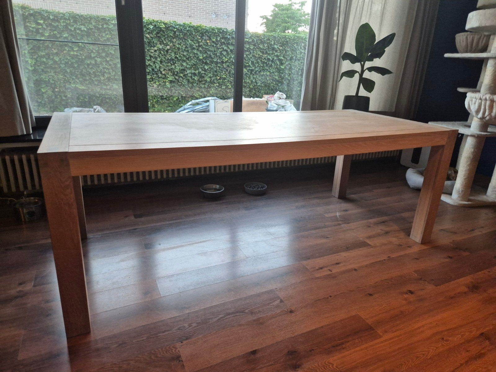 Massief houten tafel (220x95cm), Ophalen