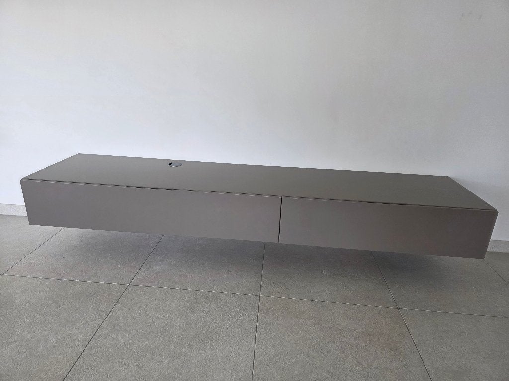 Modern zwevend tv-meubel in taupe kleur, 200 cm ou plus, Moins de 100 cm, Enlèvement, Utilisé