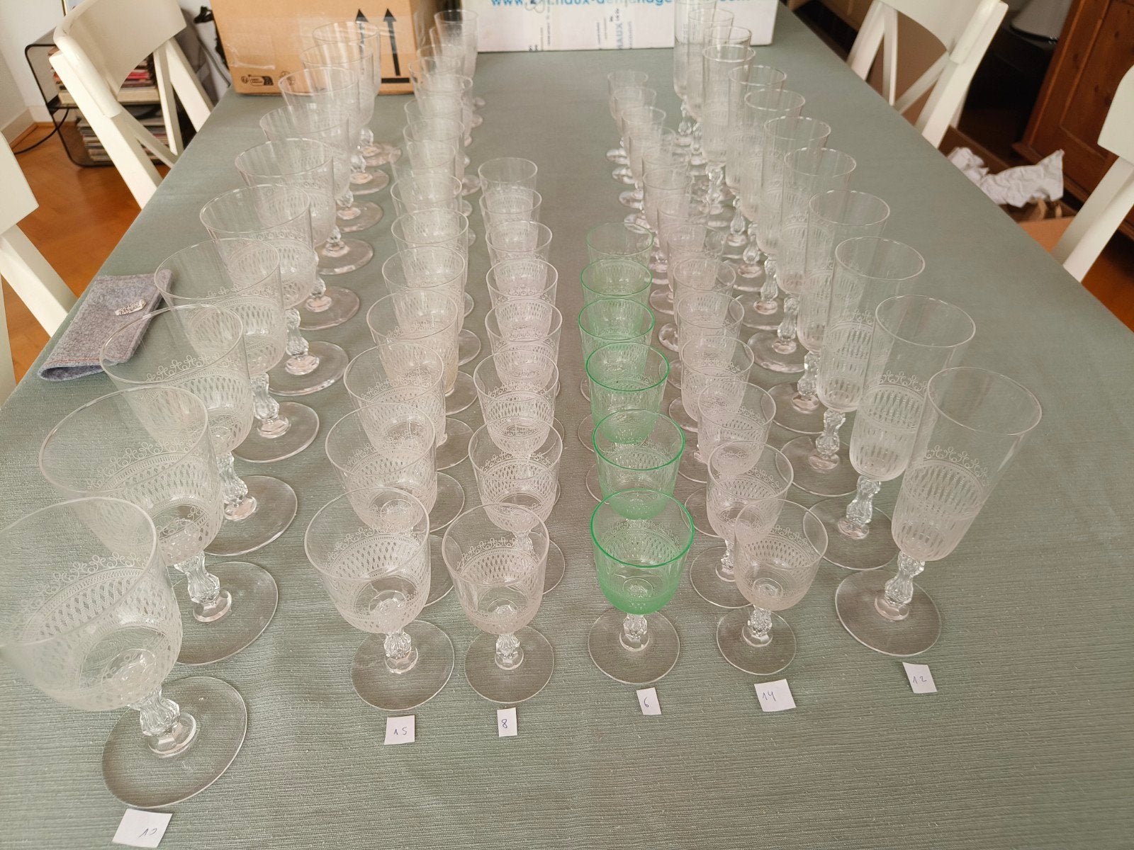 art deco Kristal glazen servies, Huis en Inrichting, Ophalen