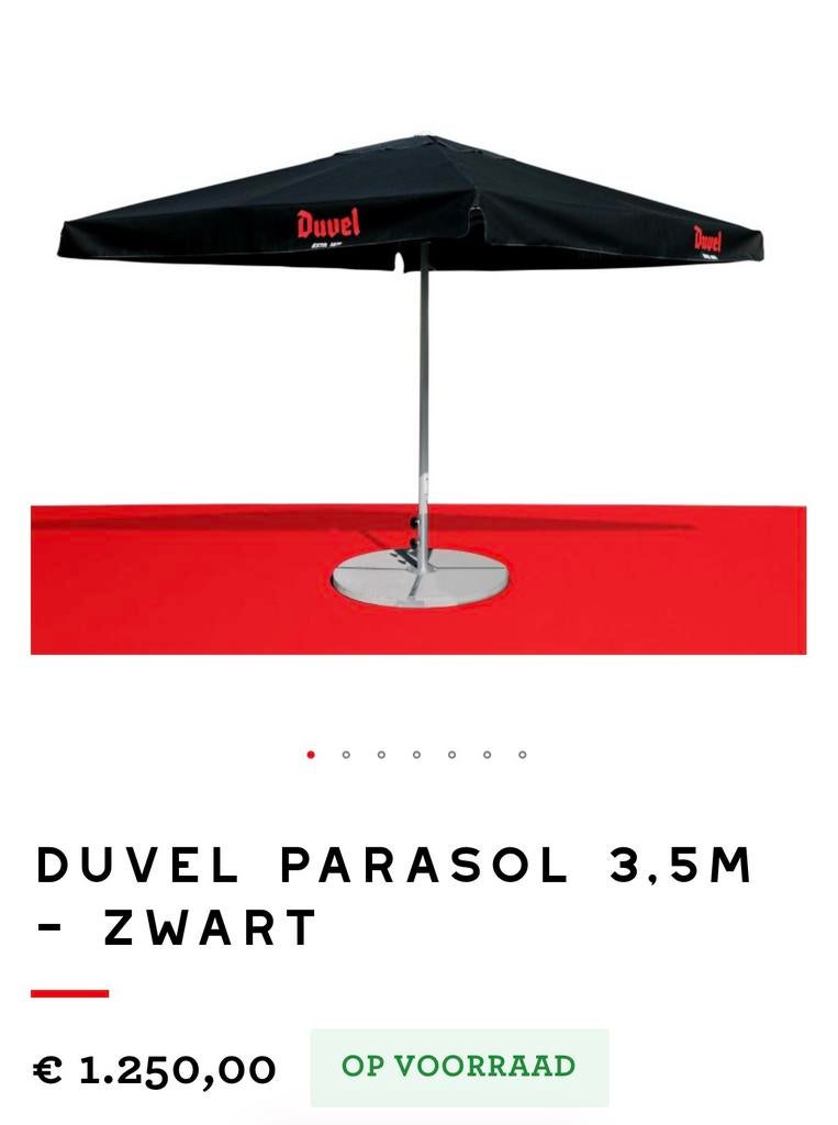Parasol Tripel d’Anvers, Neuf, 3 à 4 mètres, Étanche, Enlèvement