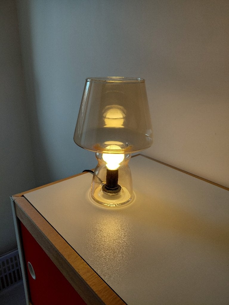 lampe décorative translucide, Maison & Meubles, 25 cm, Verre, E27 (grand), Marron