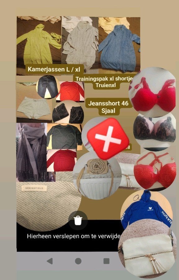 paquet de vêtements, Enlèvement