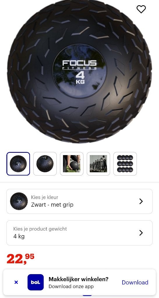 FOCUS Slam ball 4kg nieuw, Ophalen, Nieuw, Buik, Fitnessbal