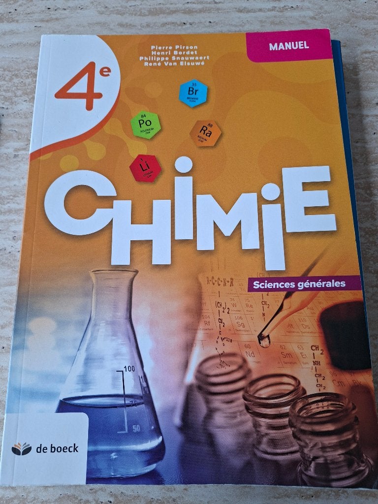 Chimie 4è, Livres, Enlèvement, Secondaire, De boeck, Chimie