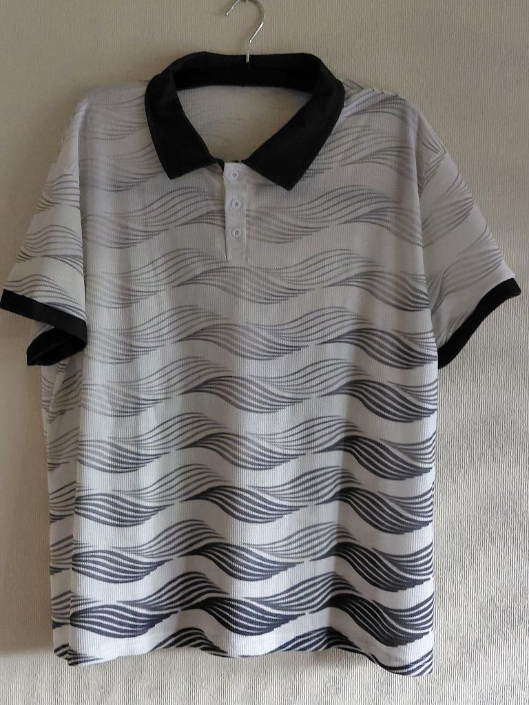 Nieuw wit/zwarte mannen polo ;maat 54/56, Kleding | Heren, Polo's, Andere, Zwart, Nieuw, Overige maten