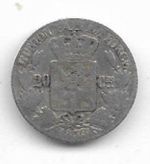 Belgique : 20 cents 1853 (LW sans point) - argent =morin 59A, Monnaie en vrac, Argent, Argent, Envoi