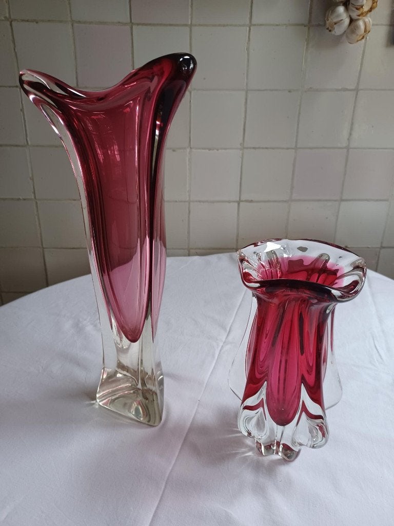 Vaas, kristal, gekleurd, retro: 20-30 euro/stuk, Huis en Inrichting, Ophalen, Zo goed als nieuw