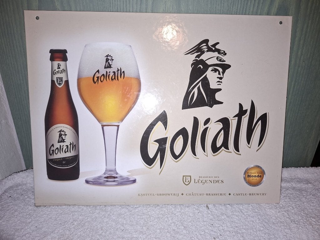 reclame plaat GOLIATH, jaar 2012, Enlèvement ou Envoi, Neuf, Panneau publicitaire
