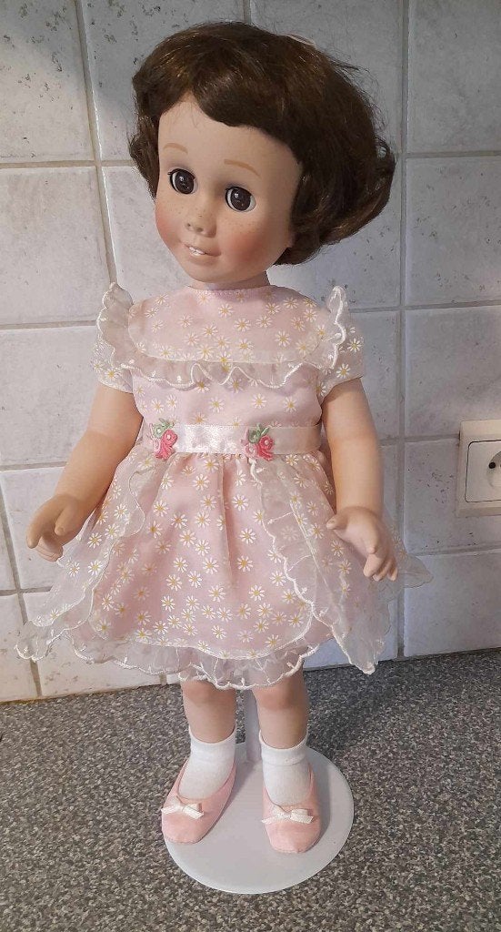 Vintage Sprekende porseleinen pop, Verzamelen, Poppen, Ophalen of Verzenden, Zo goed als nieuw, Pop