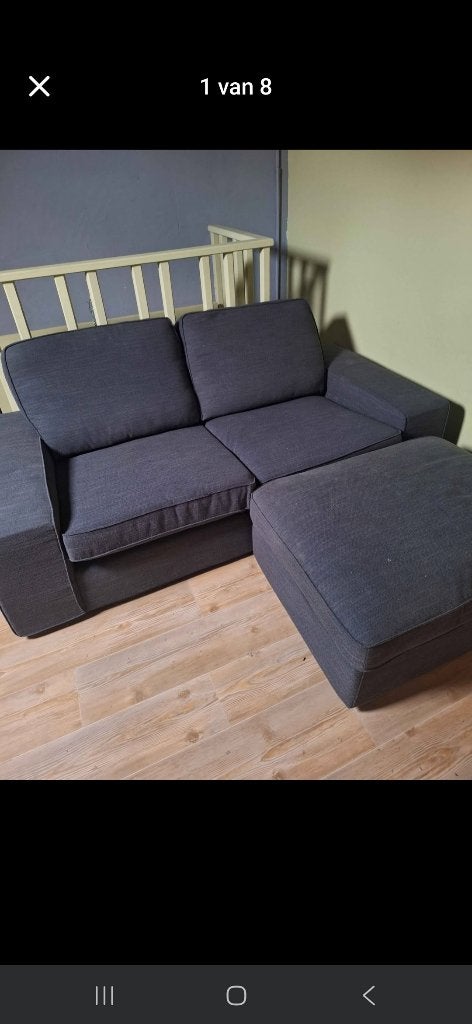 Kivik 2 persoons zetel met voetbank, Huis en Inrichting, Ophalen, Tweepersoons, 75 tot 100 cm, Zo goed als nieuw