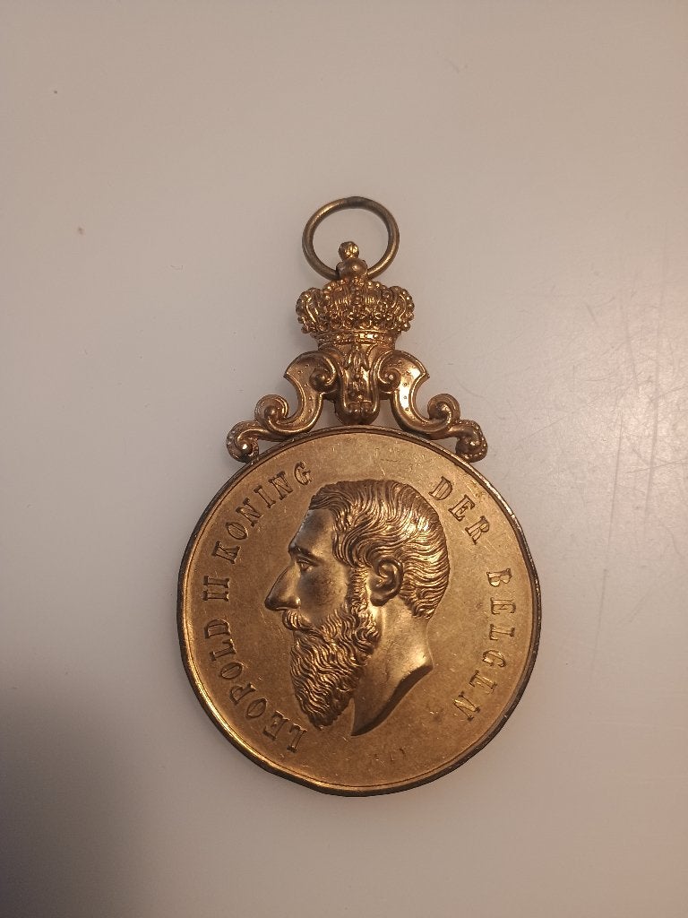 Medaille koning Leopold II, Postzegels en Munten, Ophalen of Verzenden