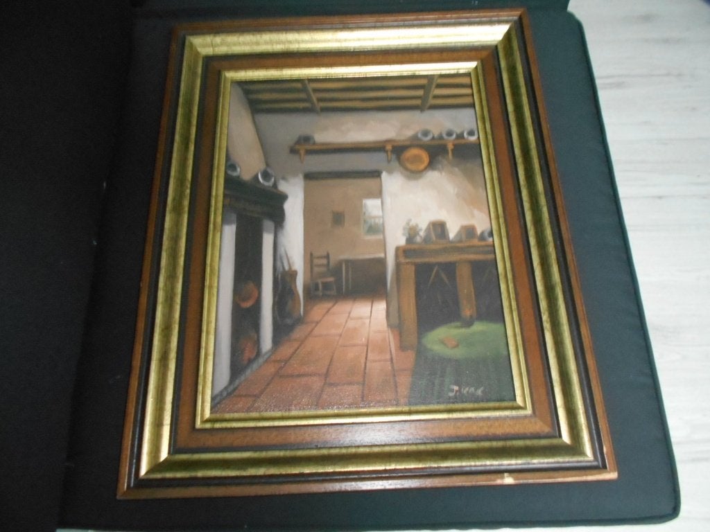 Peinture à l'huile sur toile 53 x 43 cm par J. Kok, Antiquités & Art, Art | Peinture | Classique, Enlèvement ou Envoi, Peinture à l'huile