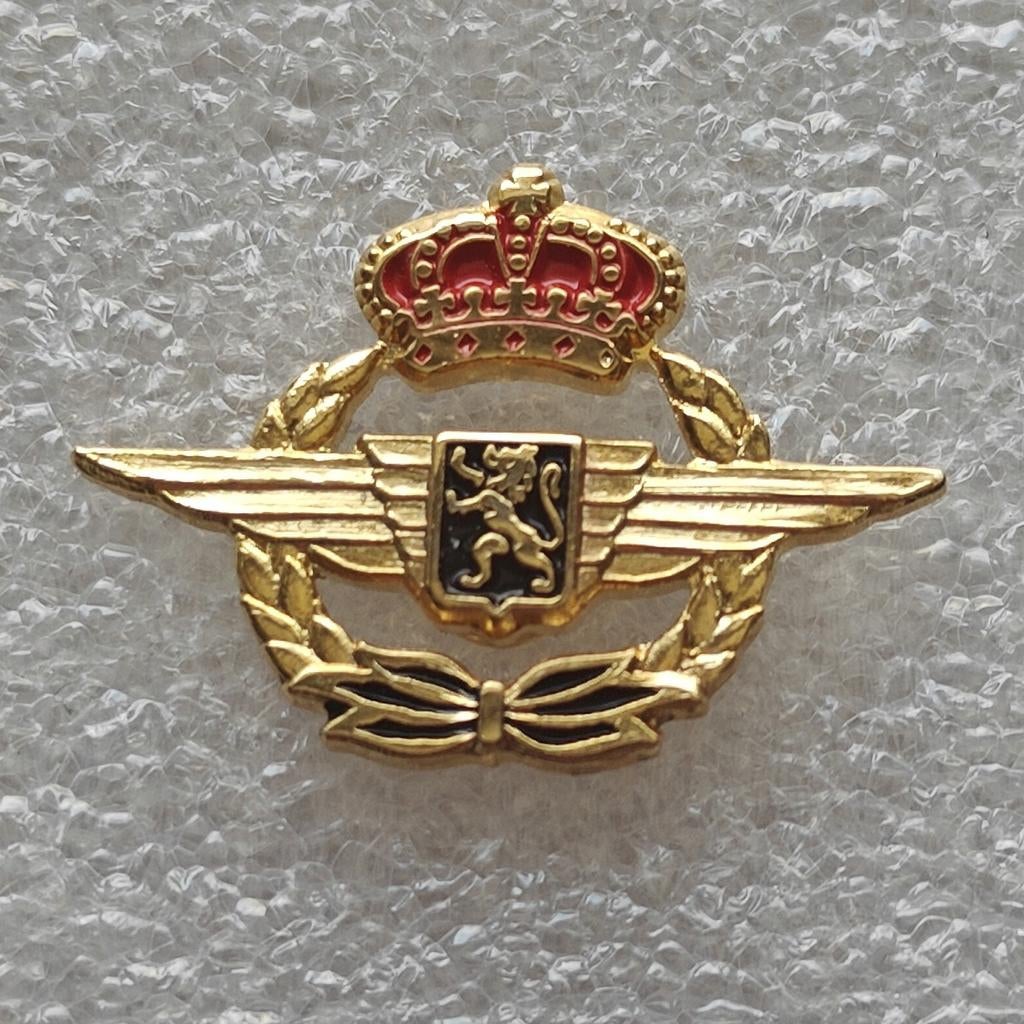 Belgische Luchtmacht Pin Goudkleurig, Verzamelen, Militaria | Algemeen, Ophalen of Verzenden, Luchtmacht, Miniatuur of Beeldje