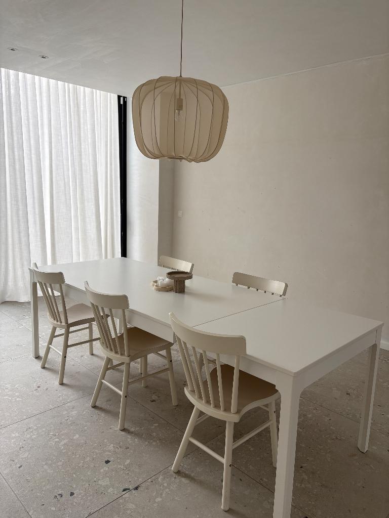 Eettafel + stoelen, Ophalen, Gebruikt, 200 cm of meer, 50 tot 100 cm