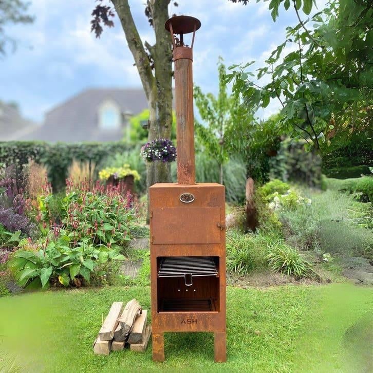 ASH Tuinhaard met Pizzaoven en BBQ van Cortenstaal