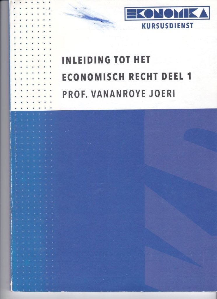 Joeri Vananroye - Inleiding tot het economisch recht deel 1, Enlèvement ou Envoi, Enseignement supérieur, Utilisé, Ekonomika